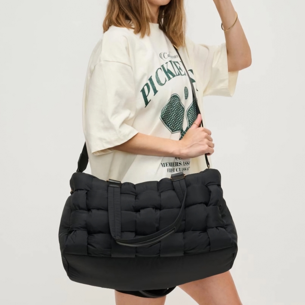 #62084 MOST FABULOUS CHIC BOHO GETAWAY WOVEN NYLON DUFFLE BAG